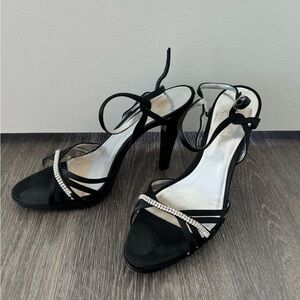 Escada Black Heels with Rhinestone Accent